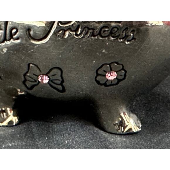 MUD PIE "Welcome Little Princess" Silver with Pink Jewels Vintage Piggy Bank - Picture 7 of 12
